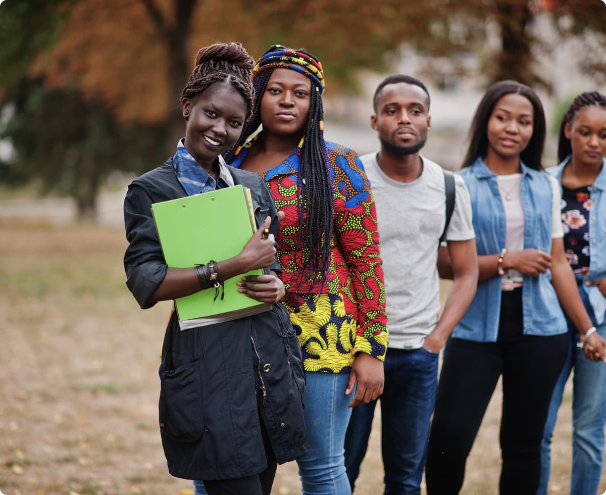 Diverse group of students